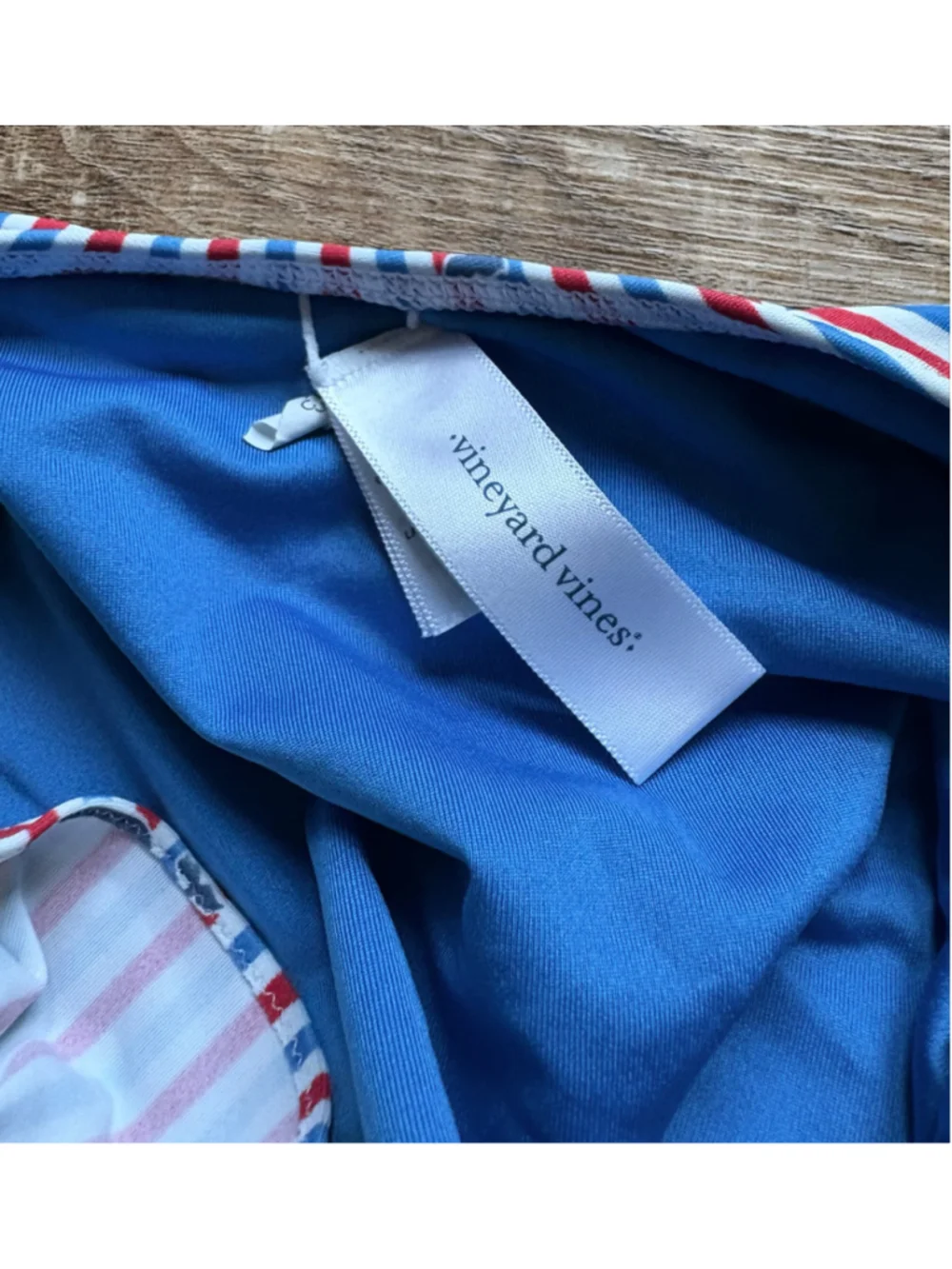 Vineyard Vines Girls Size L (14) Ruffle One-Piece Swimsuit Red White Blue Whale